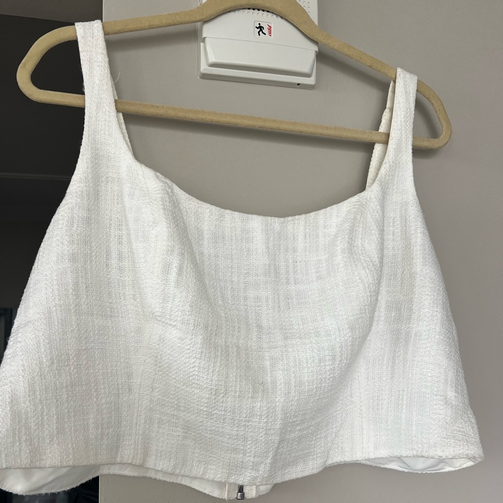 Abercrombie & Fitch Women's White Linen Crop Top